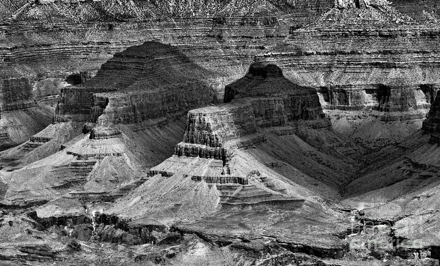 Grand Canyon Black Wht  Photograph by Chuck Kuhn