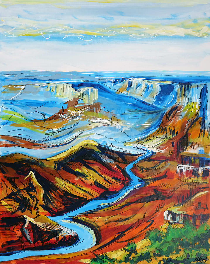 Grand Canyon III Painting by Laura Hol Art