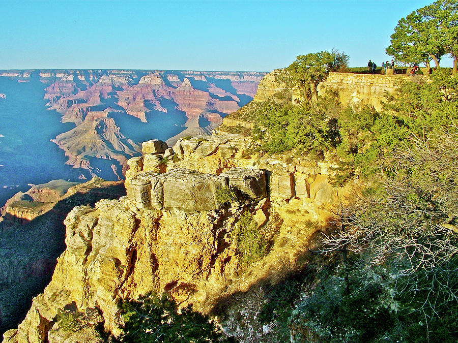 Grand Canyon in Front of El Tovar Hotel on South Rim of Grand Canyon National Park-Arizona  Photograph by Ruth Hager