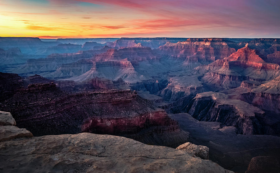 Grand Canyon South Rim After Sunset Arizona Photograph by Adam Rainoff
