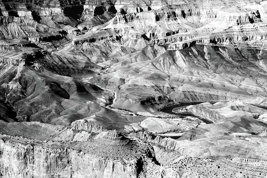 Grand Canyon South Rim Colors BW Photograph by Mary Bedy