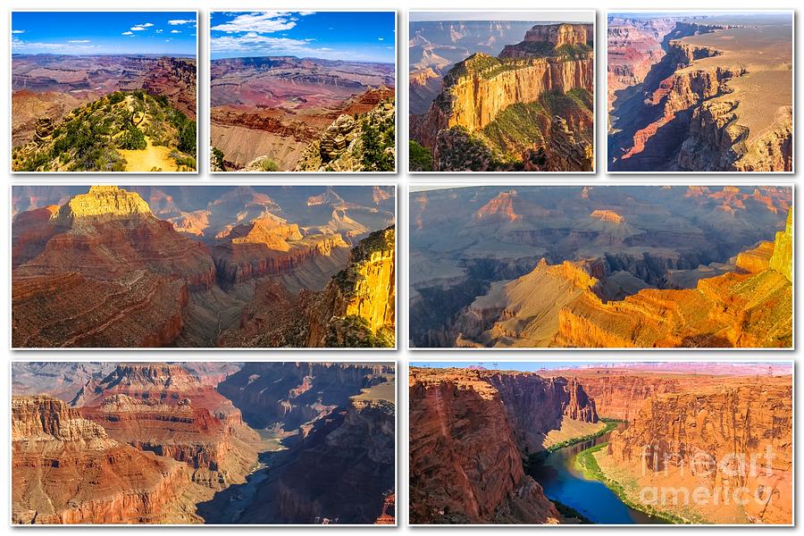Grand Canyon sunset collage Photograph by Benny Marty