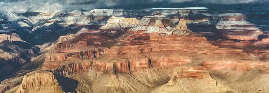 Grand Canyon Sunset Digital Painting 2 Photograph by Teresa Wilson