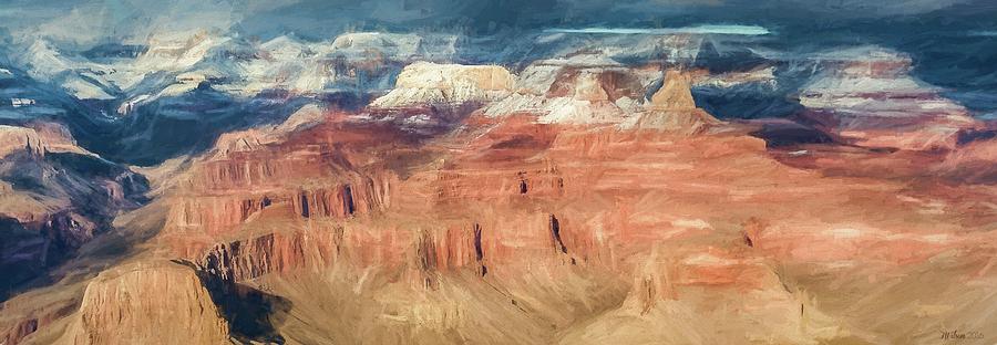 Grand Canyon Sunset Digital Painting Photograph by Teresa Wilson