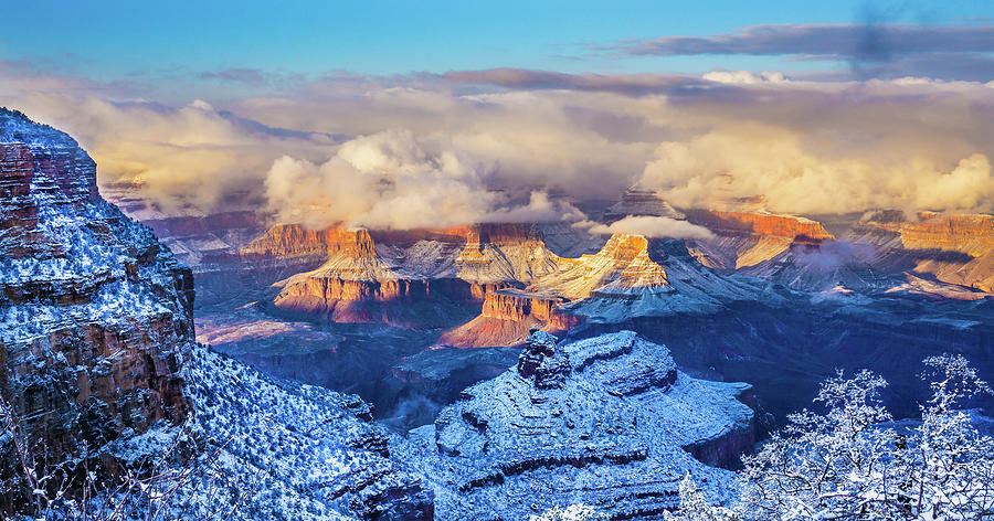 Grand Canyon Winter Sunset Photograph by Peter Crook