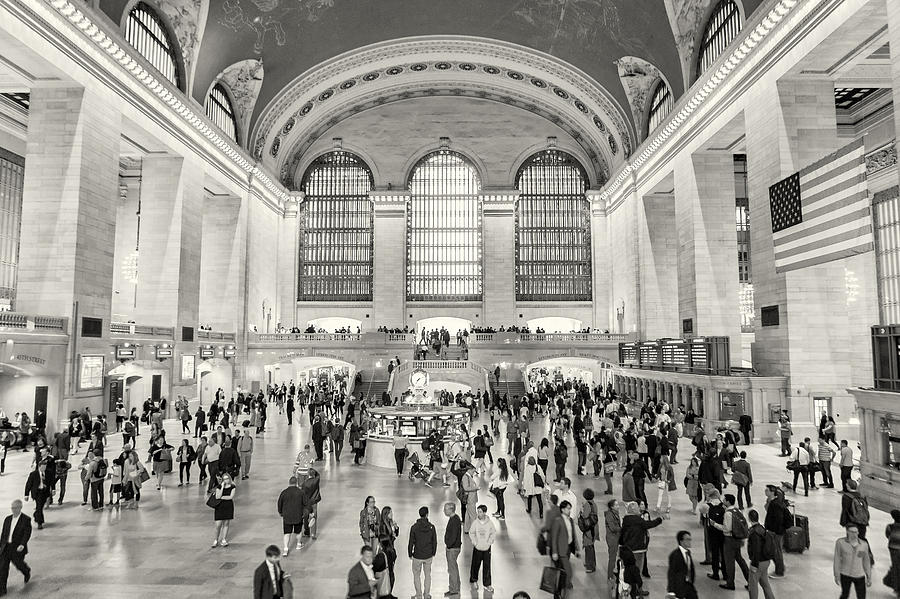 Grand Central Terminal monochrome Photograph by Belinda Greb