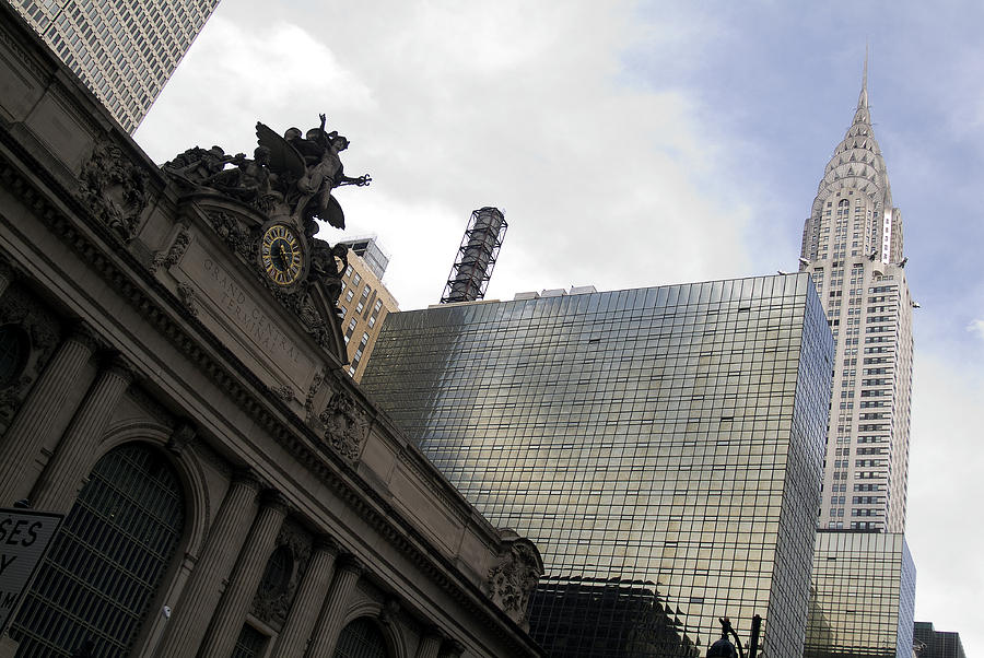 Grand Central and The Chrysler Building Photograph by Michael Dorn