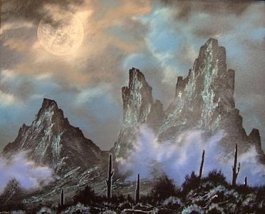 Mountains Painting - Grand Desert Night by Victor Kirton Mountains Painting - Grand Desert Night by Victor Kirton