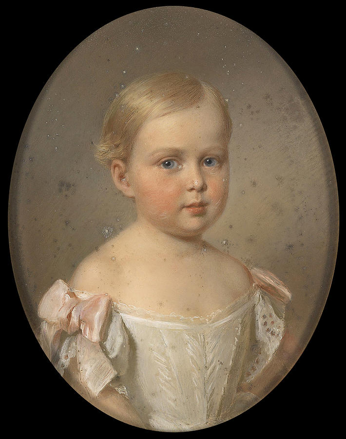 Grand Duchess Alice of Tuscany. Child Portrait Drawing by Georg Decker