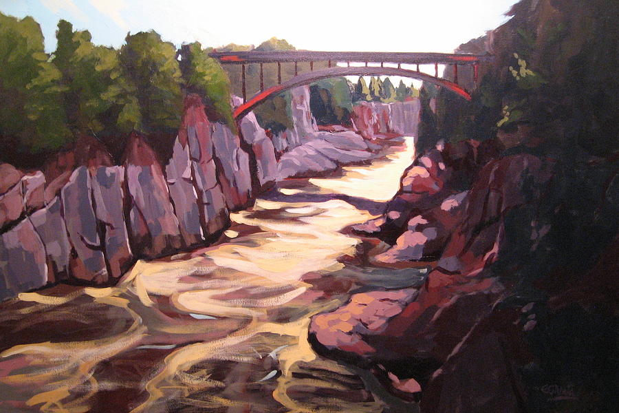 Grand Falls Gorge  New Brunswick Canada Painting by Edward Abela