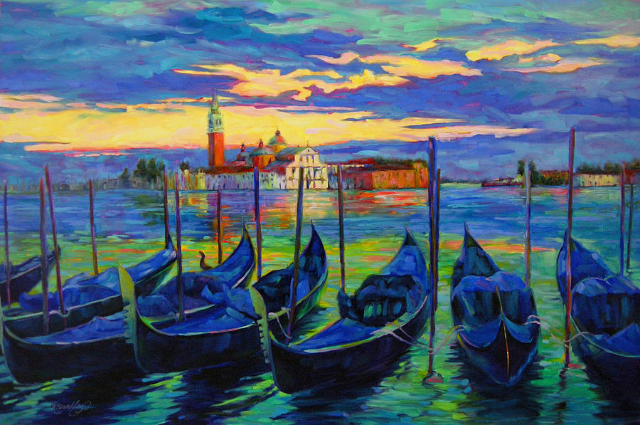 Sunset Painting - Grand Finale in Venice by Chris Brandley
