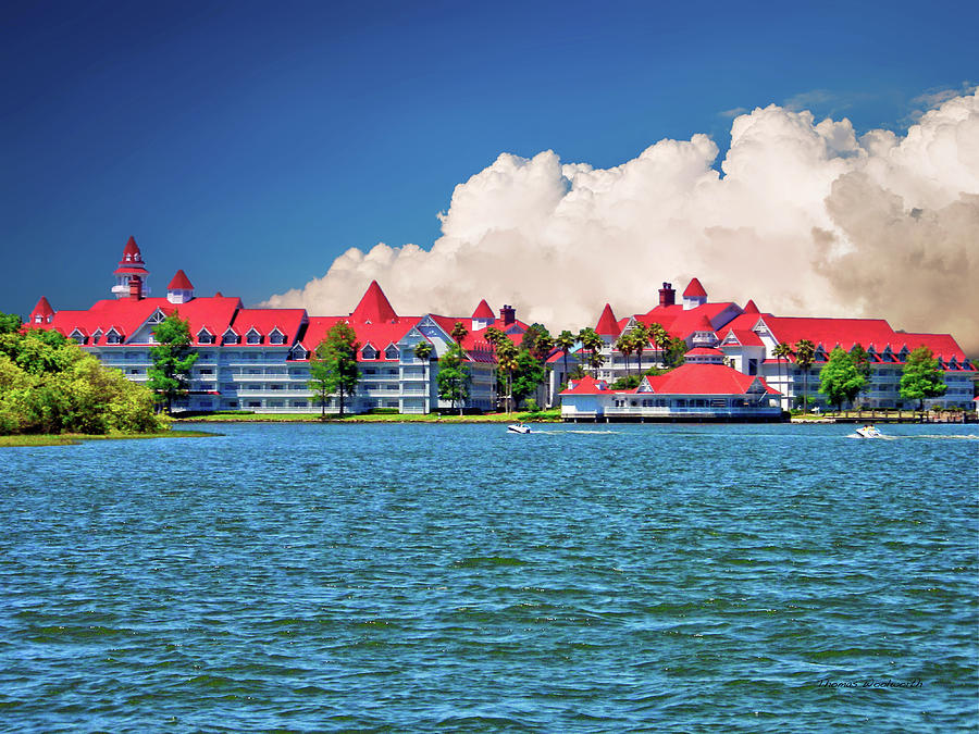 Boat Photograph - Grand Floridian Resort and Spa by Thomas Woolworth