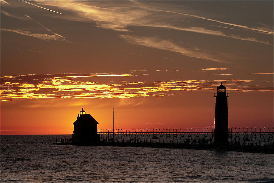 Grand Haven lighthouse at Sunset 25 Photograph by Ward McGinnis - Fine ...