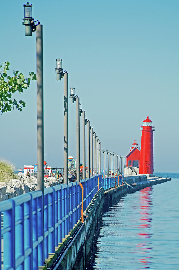 Grand Haven Pier and Lighthouse, Michigan Photograph by Ruth Hager