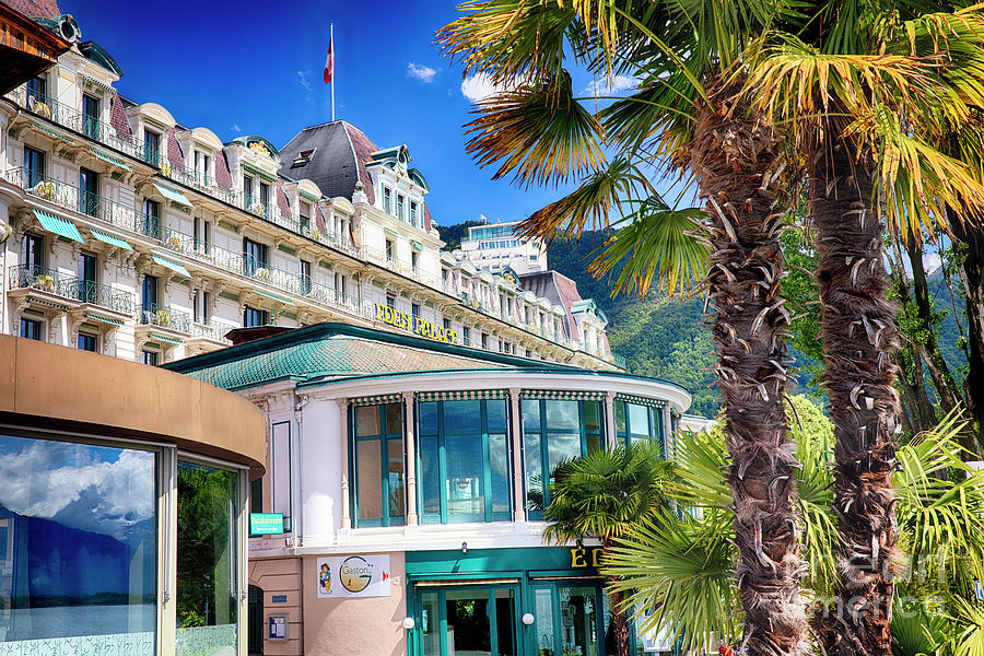 Architecture Photograph - Grand Hotel in Montreux by George Oze