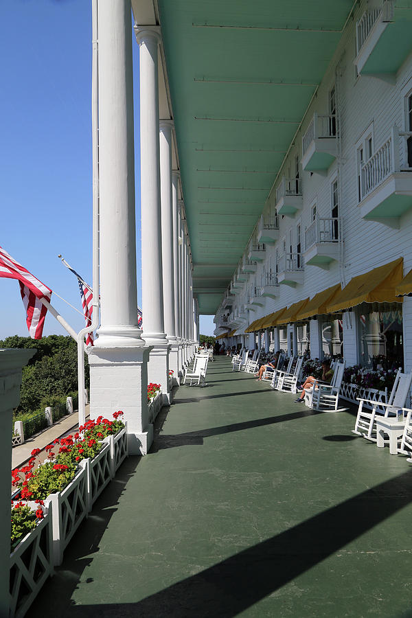 Grand Hotel Porch 2 Photograph by Mary Bedy