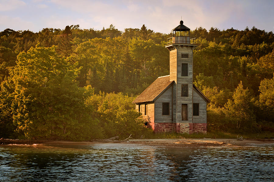 Grand Island East Channel Light Photograph by Susan Rissi Tregoning