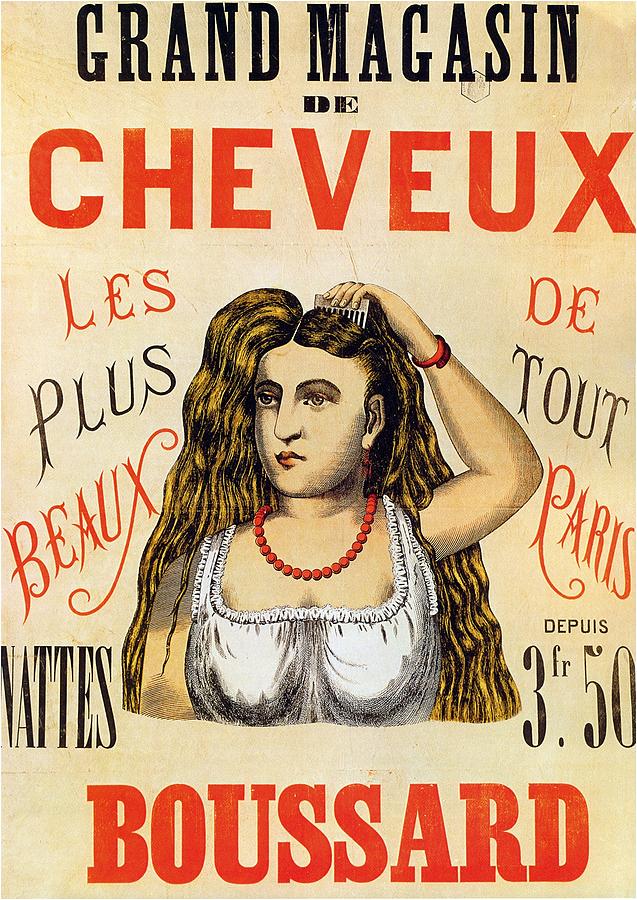 Grand Magasin De Cheveux - Boussard - Vintage Advertising Poster Mixed Media
