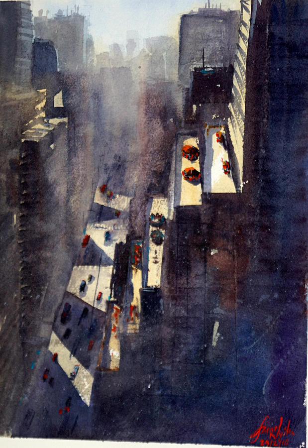 Landscape Painting - Grand New York by James Nyika