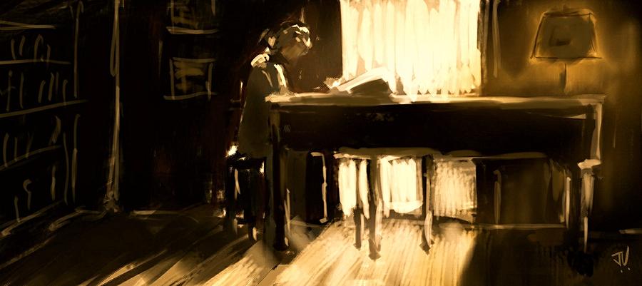 Grand Piano Painting by Jim Vance