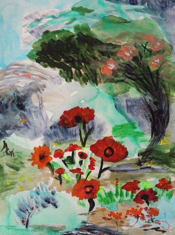 Grand Poppies Painting by Mary Carol Williams