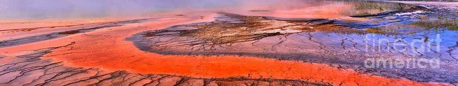 Grand Prismatic Algae Mat Panorama Photograph by Adam Jewell