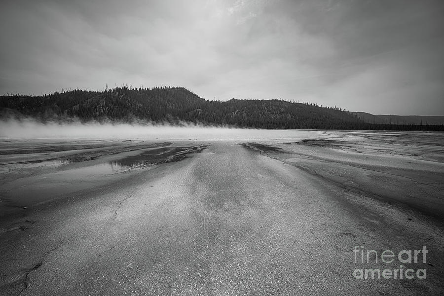 Grand Prismatic Spring Bacteria BW Photograph by Michael Ver Sprill