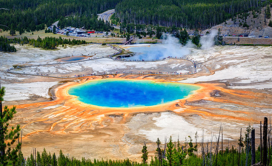 Yellowstone National Park Photograph - Grand Prismatic Spring by Greg Lundgren