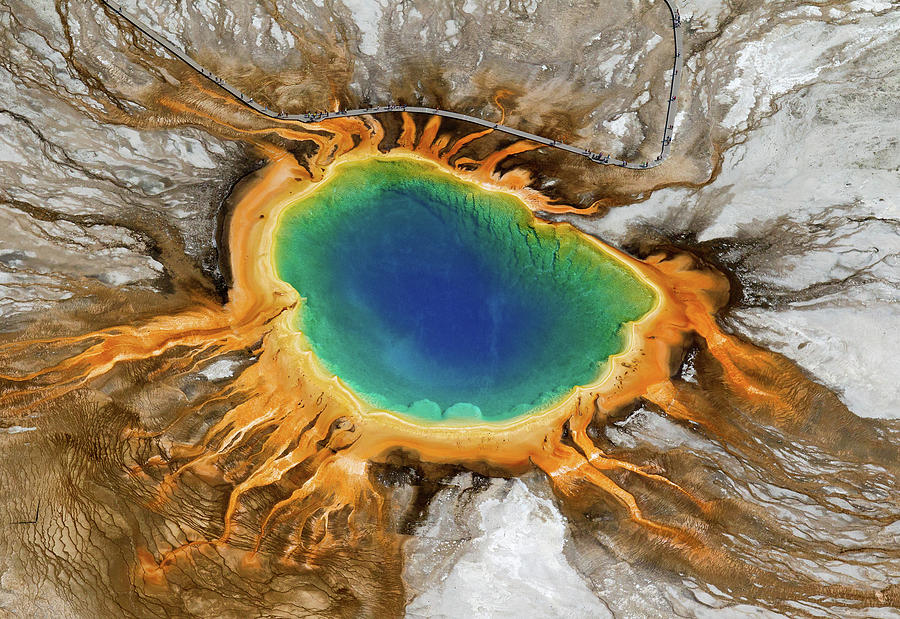 Grand Prismatic Spring Wide Photograph by Max Waugh
