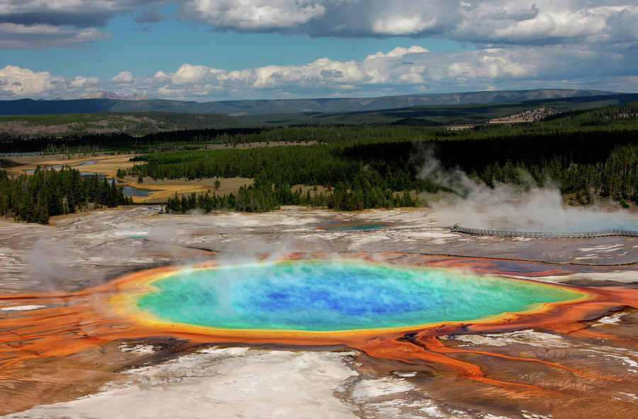 Grand Prismatic Springs Photograph by Ronnie And Frances Howard