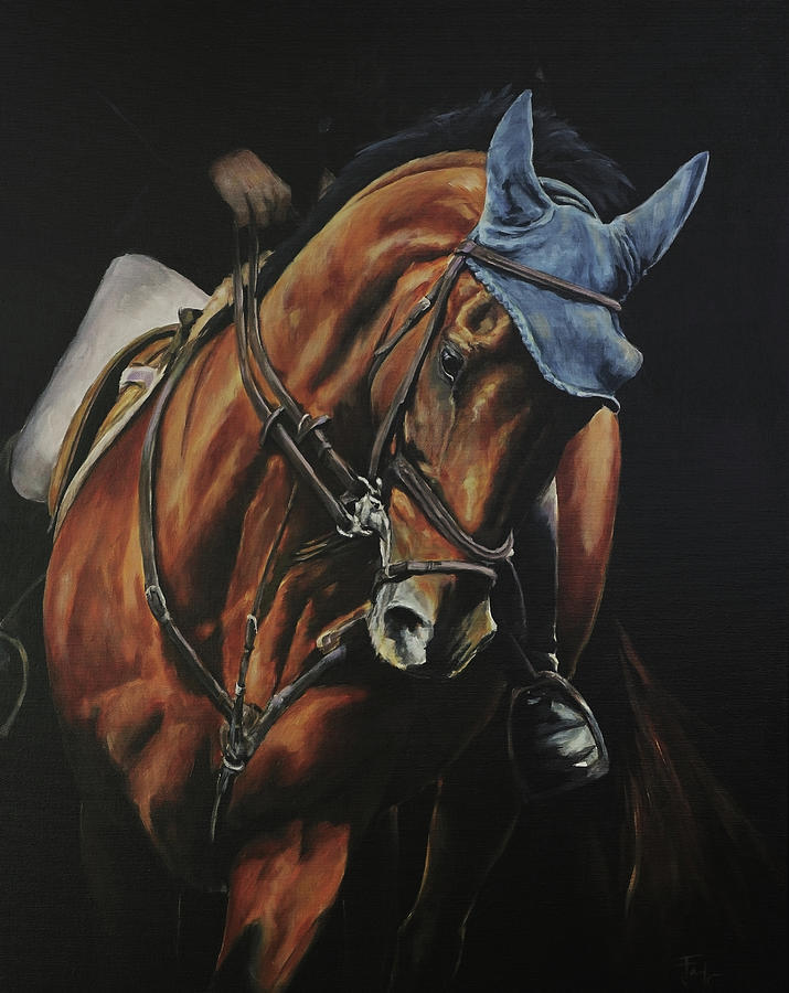 Grand Prix Jumper Painting by Joan Frimberger