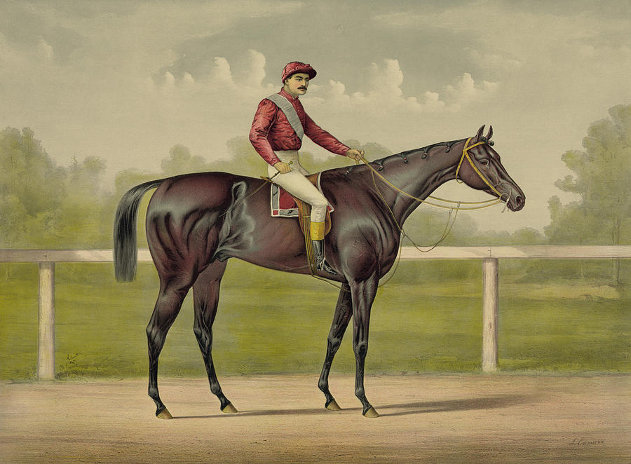 Grand Racer Kingston - Vintage Horse Racing Painting by War Is Hell Store