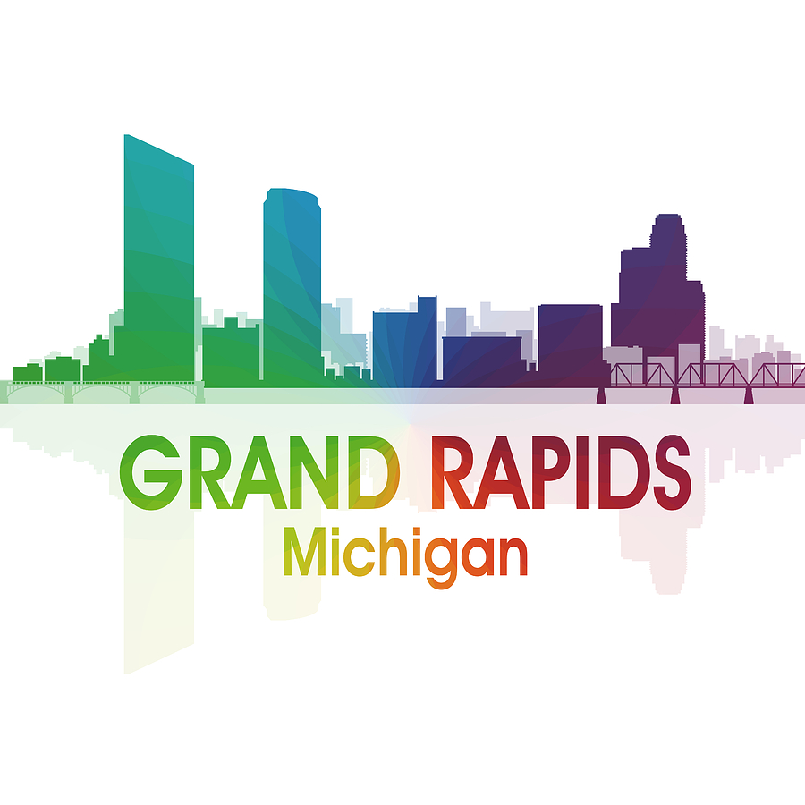 Grand Rapids Mixed Media - Grand Rapids MI 1 Squared by Angelina Tamez