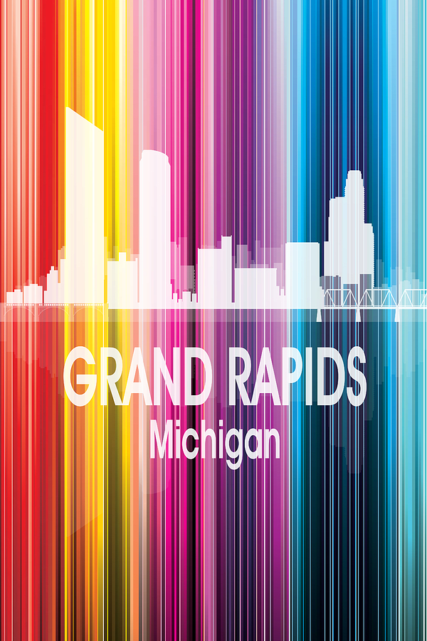 Grand Rapids MI 2 Vertical Digital Art by Angelina Tamez