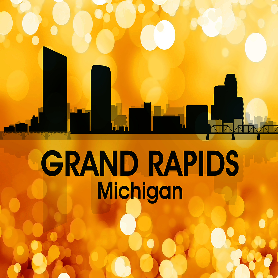 Grand Rapids MI 3 Squared Mixed Media by Angelina Tamez