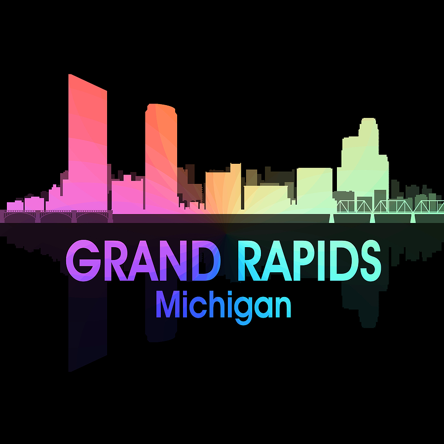 Grand Rapids MI 5 Squared Mixed Media by Angelina Tamez