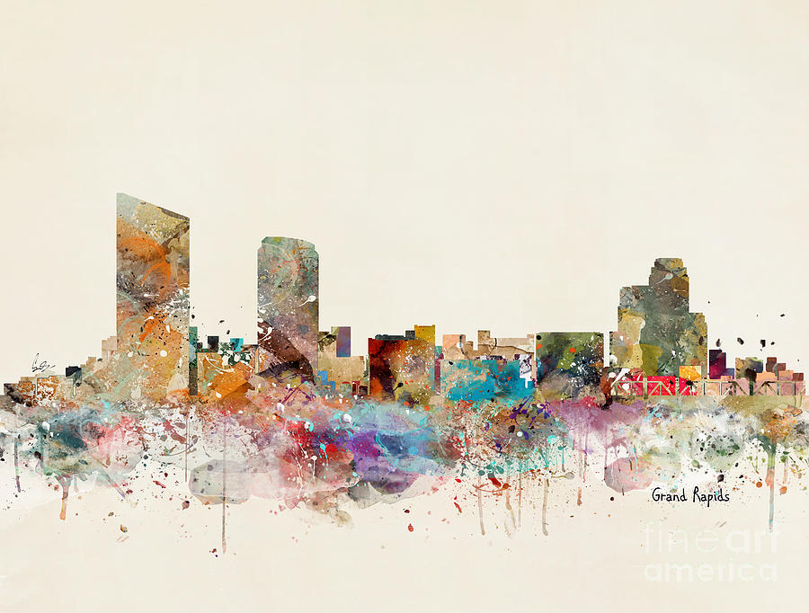 City Painting - Grand Rapids Michigan by Bri Buckley