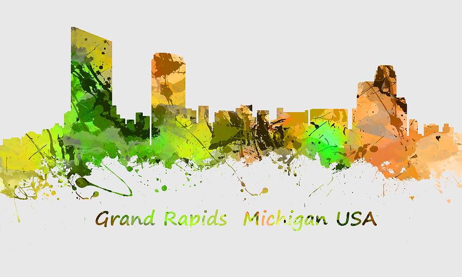 Grand Rapids  Michigan USA print Digital Art by Chris Smith