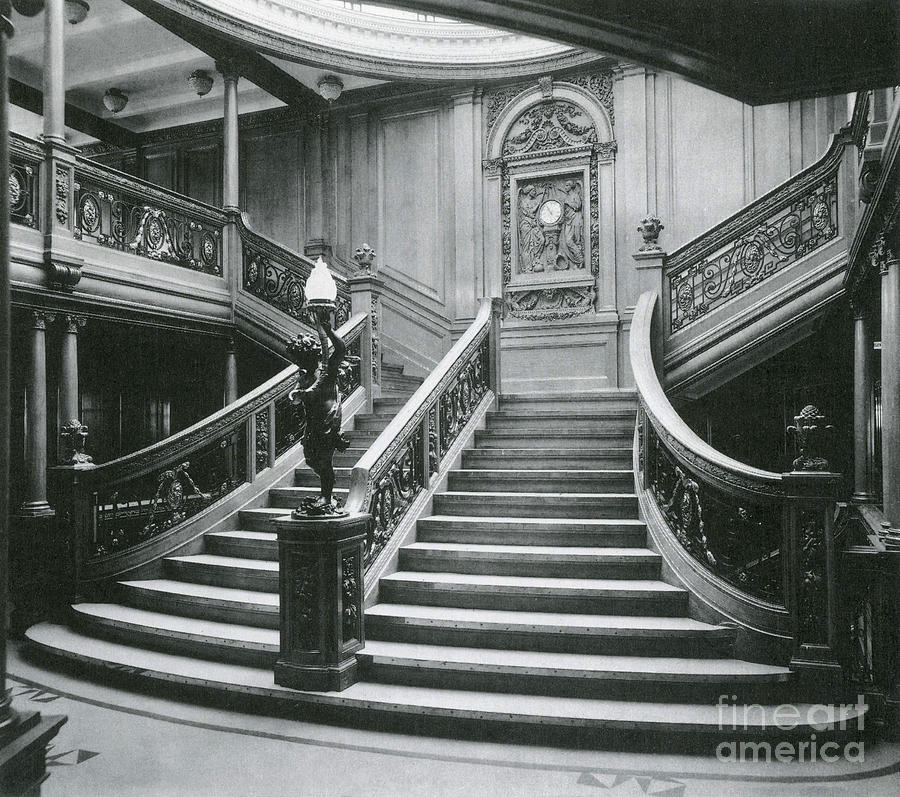 Transportation Photograph - Grand Staircase Of The Titanic by Photo Researchers