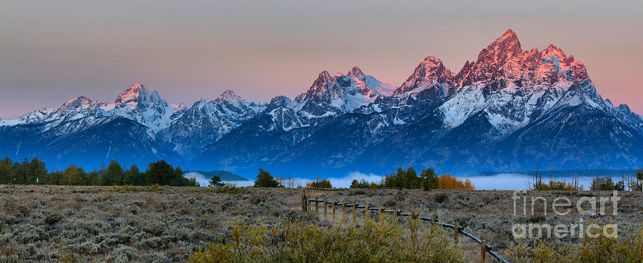 Grand Teton Pink Peaks Sunrise Photograph by Adam Jewell