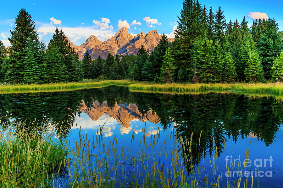Grand Teton Reflections in Snake River Photograph by Ben Graham