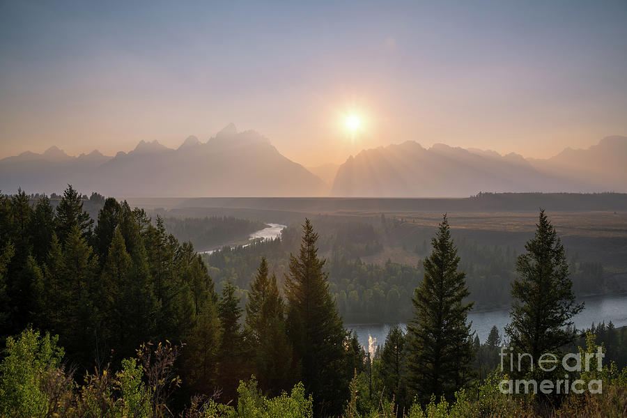 Grand Teton Sunset at Snake River  Photograph by Michael Ver Sprill