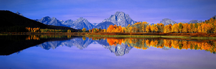 Nature Photograph - Grand Tetons And Reflection In Grand by Panoramic Images