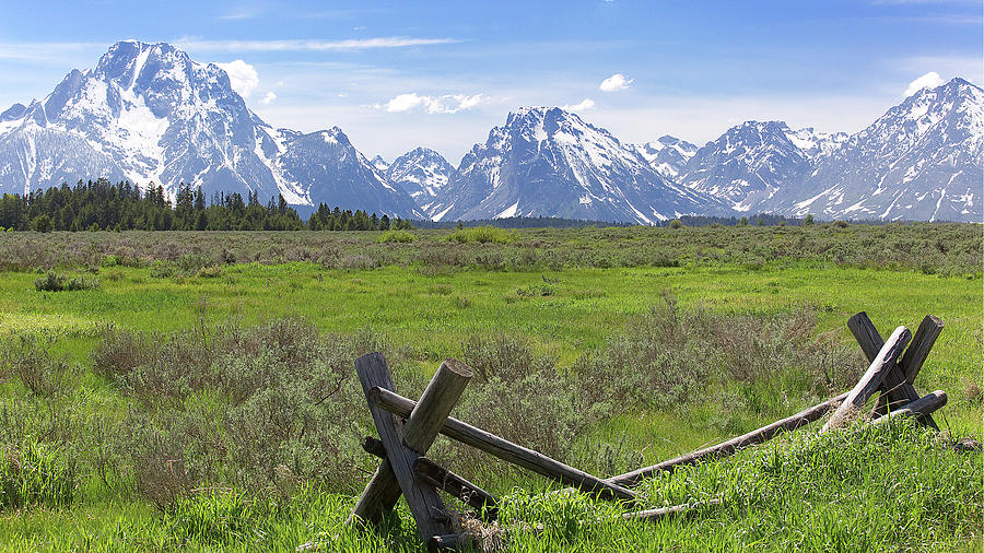 Grand Tetons from Bar B C Ranch Road Photograph by David Newbold - Fine ...