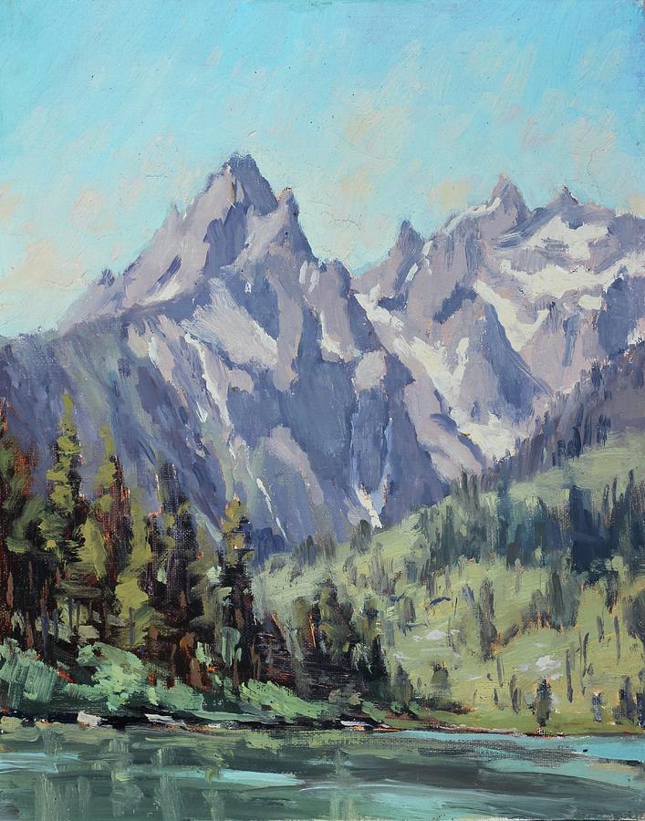 Grand Tetons June Lake Painting by Pierre Bouret Pixels