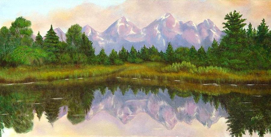 Landscape Painting - Grand Tetons by Merle Blair Landscape Painting - Grand Tetons by Merle Blair