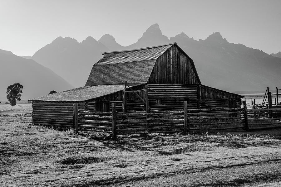 Grand Tetons Mormon Row Black and White Photograph by John McGraw
