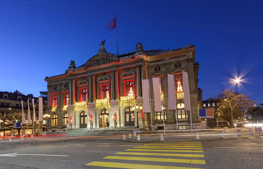 Grand Theatre or Big Theater, Geneva, Switzerland Photograph by Elenarts - Elena Duvernay photo
