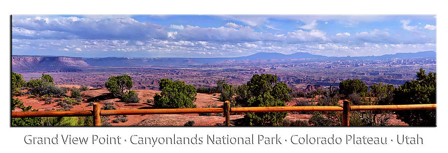 Canyonlands National Park Mixed Media - Grand View Point Canyonlands National Park Utah Pan 01 Text by Thomas Woolworth