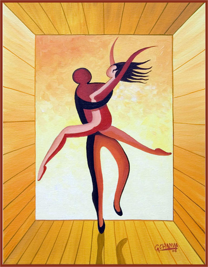 Ballet Painting - Grande Jetee  by George Chamaa
